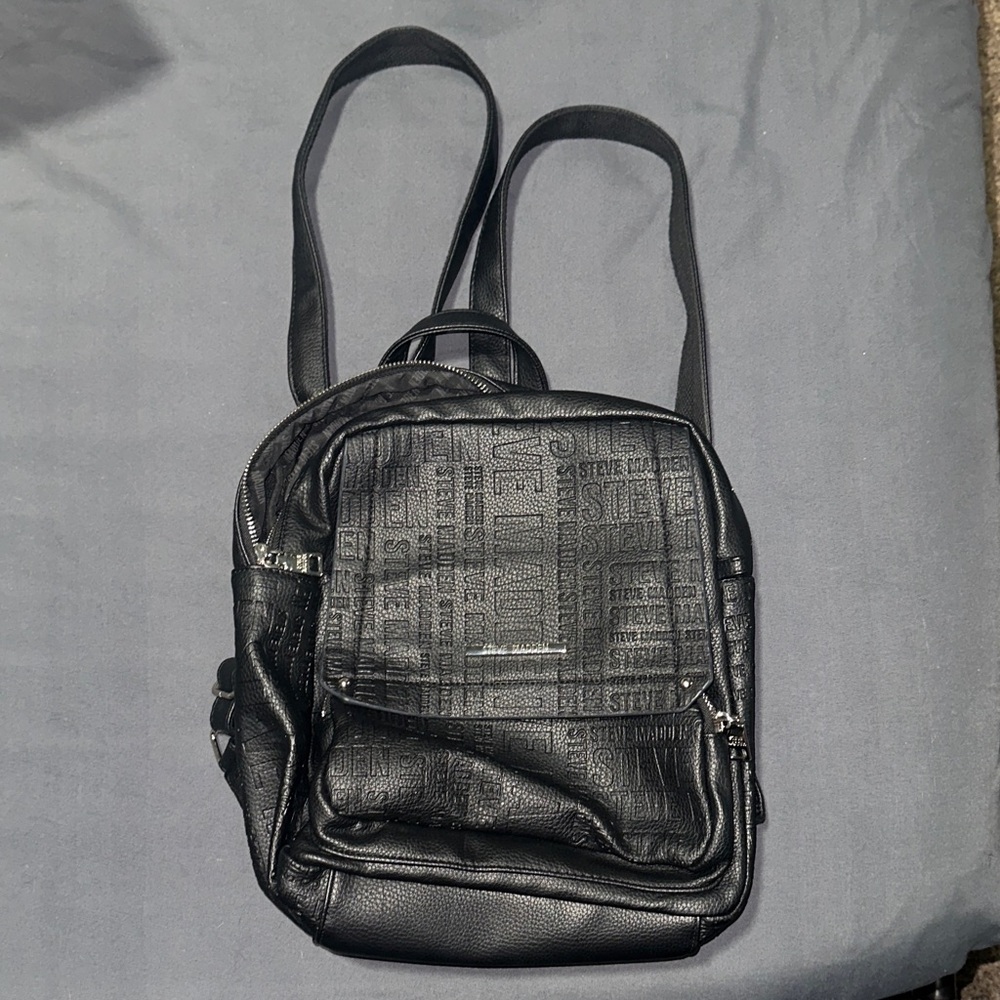 Black Leather Backpack